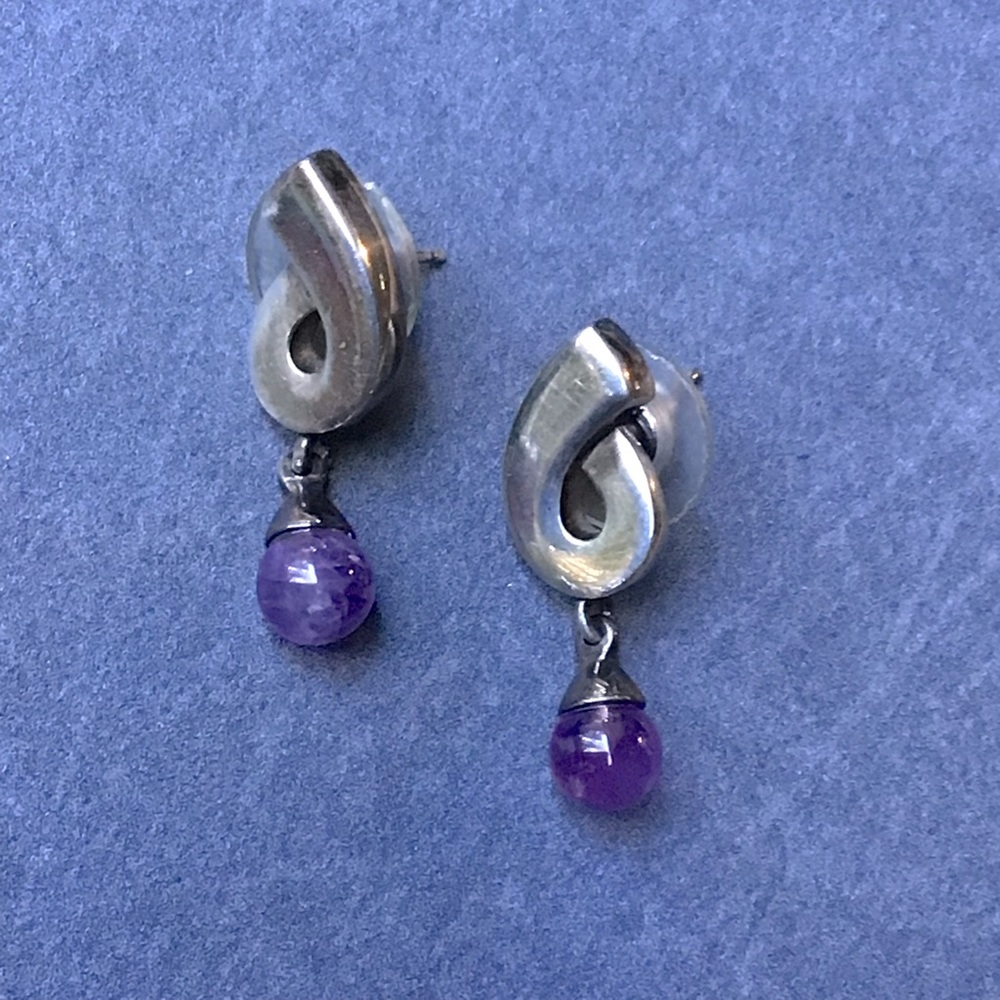 Sterling Silver and Amethyst Earrings